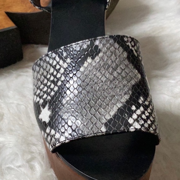 TORY BURCH LEATHER SNAKESKIN WOOD PLATFORM SZ 10 - Picture 6 of 16